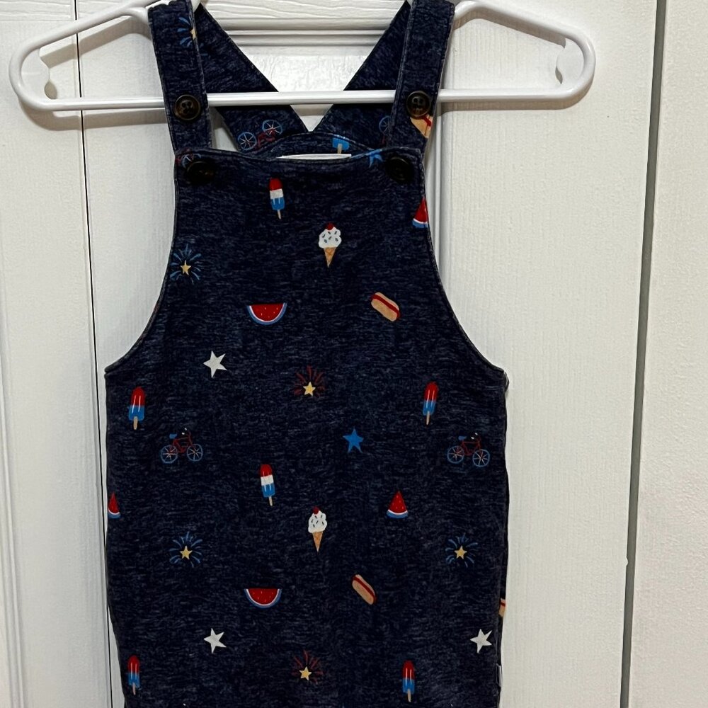 Little Sleepies 6-12m Overalls -- 4th of July!